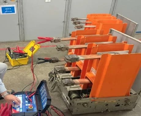 Medium Voltage Breaker contact resistance testing — DMS fieldwork archive